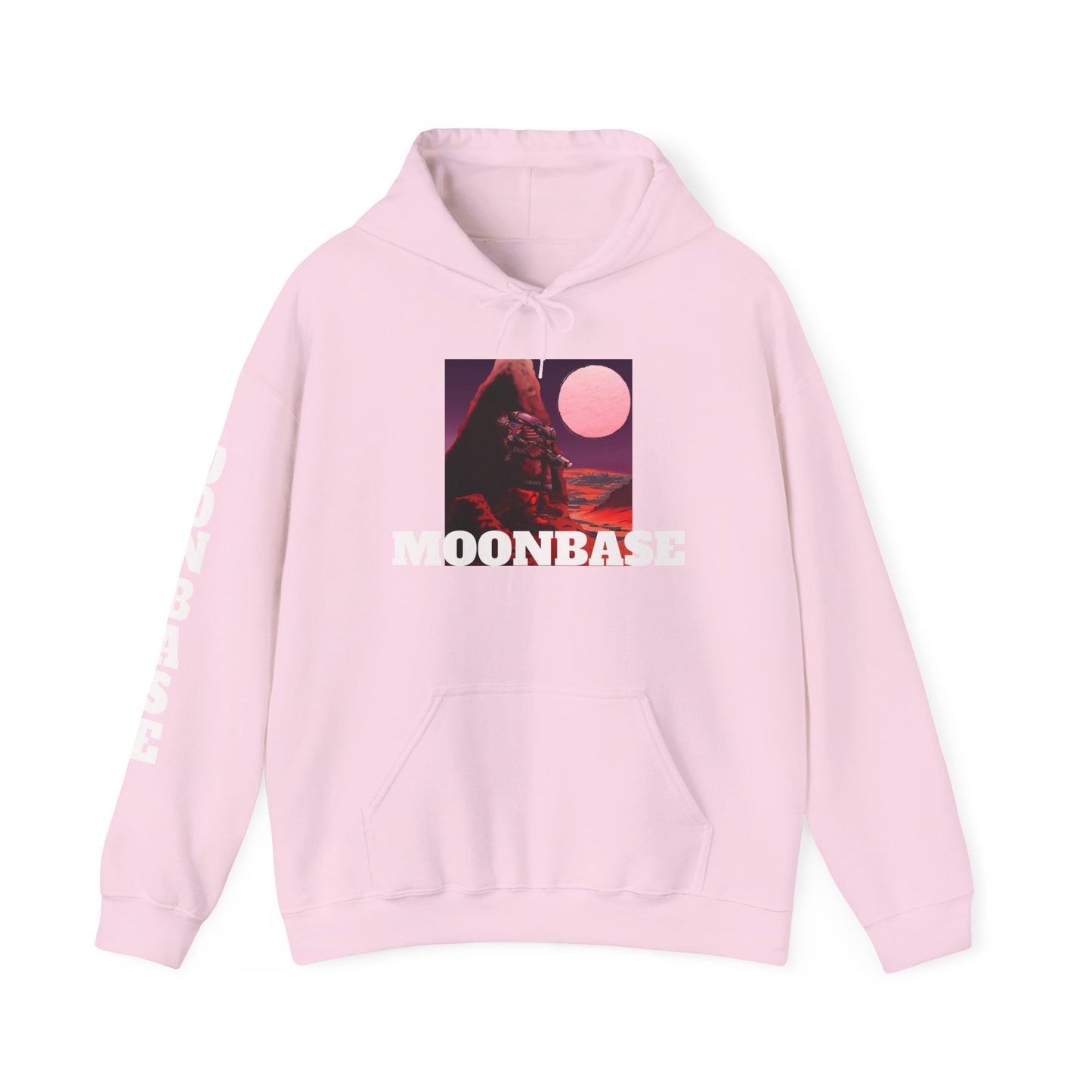 Science Fiction Hoodie - MOON BASE Space Colonist Heavy Blend™ hoodie by Cheshire Moon T-Shirts and Designs