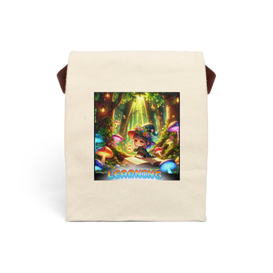 Beautiful Canvas Chibli Lunch Bag - 'LEARNING' by Cheshire Moon T-Shirts and Designs