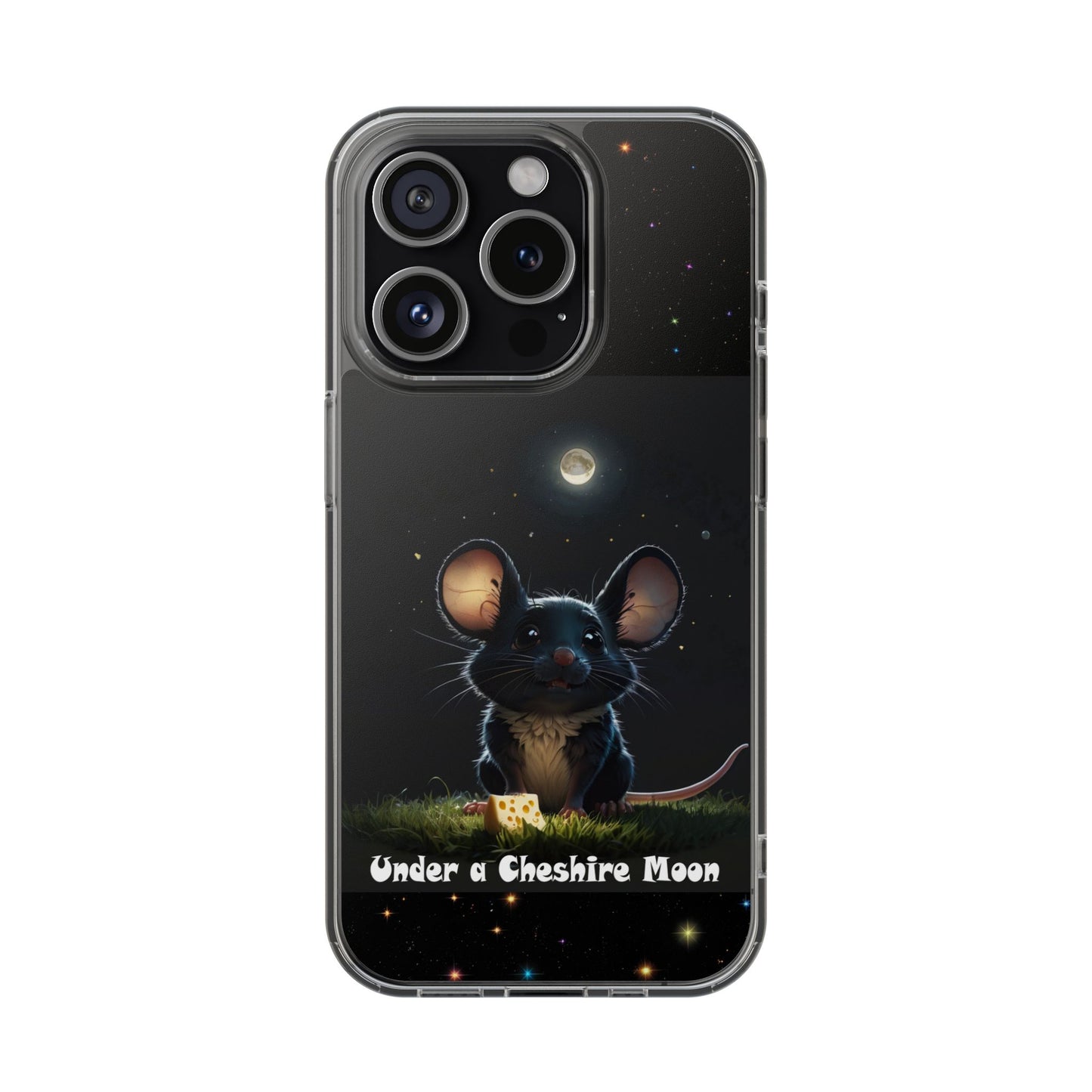 Adorable Phone Case 'Under A Cheshire Moon' Design, Mouse Phone Cover, Unique Gift for animal Lovers, Trendy Cute