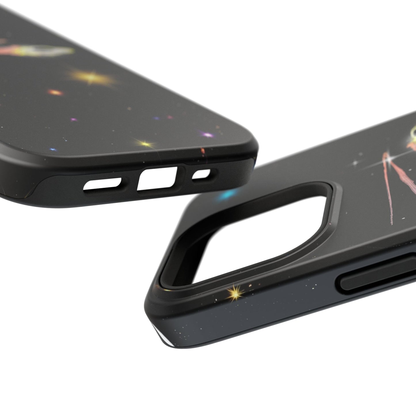 'Flying Saucer' Resistant Phone Case, Galaxy Space Design, Perfect Gift for Sci-Fi Lovers, Unique Phone Protector, Starry Night