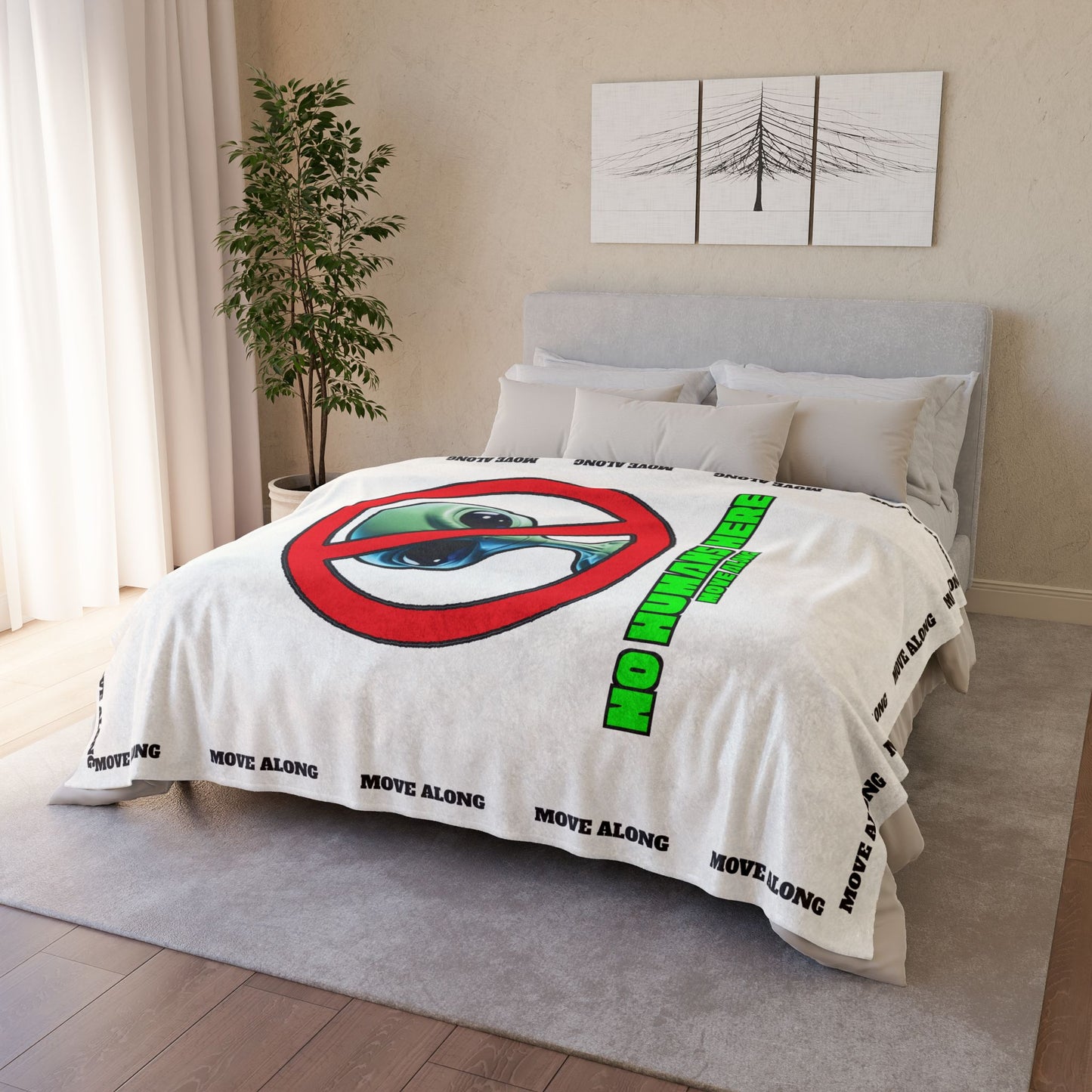 "MOVE ALONG" Emergency Blanket: Tell Aliens to Keep Moving and Find Another Planet to Explore! by Cheshire Moon T-Shirts and Designs