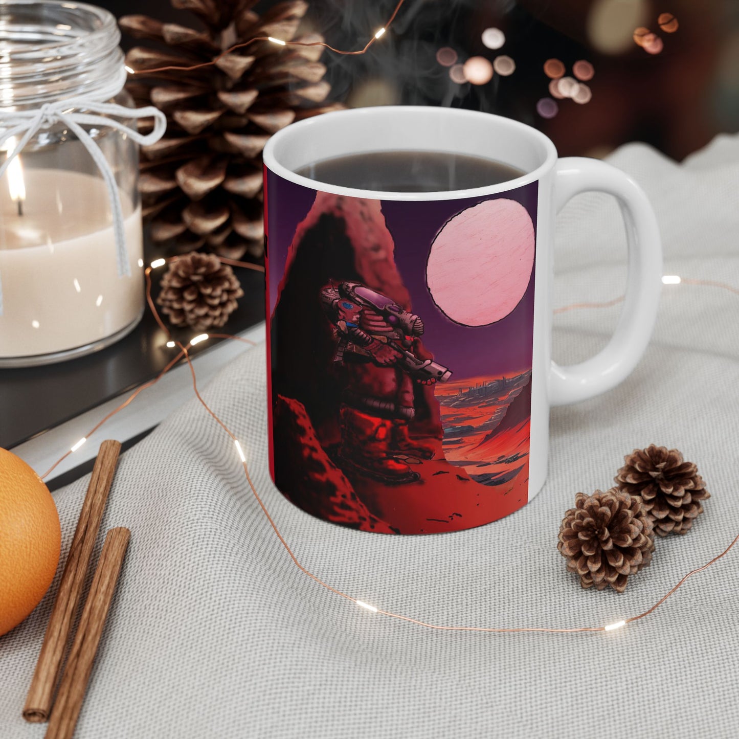 MOON BASE Science Fiction Mug - Captivating Lunar Design for Coffee Lovers by Cheshire Moon T-Shirts and Designs