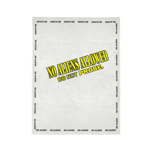 UFO Repellent Throw: "No Aliens Allowed" TILT - Cozy, Humorous, and Guaranteed to Deter Probing and Alien Squatters (with a Twist)! by Cheshire Moon T-Shirts and Designs