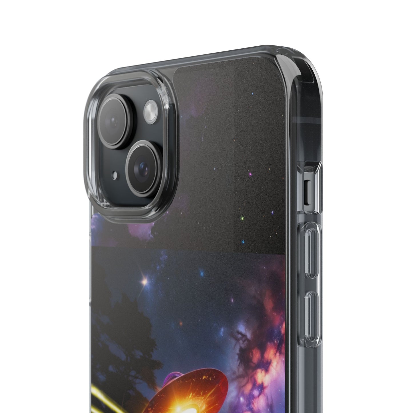 Cosmic Phone Case with 'Saucers' Design Phone Cover, Unique Gift for sci-fi Lovers, Trendy Tech Accessory, Chill Vibe