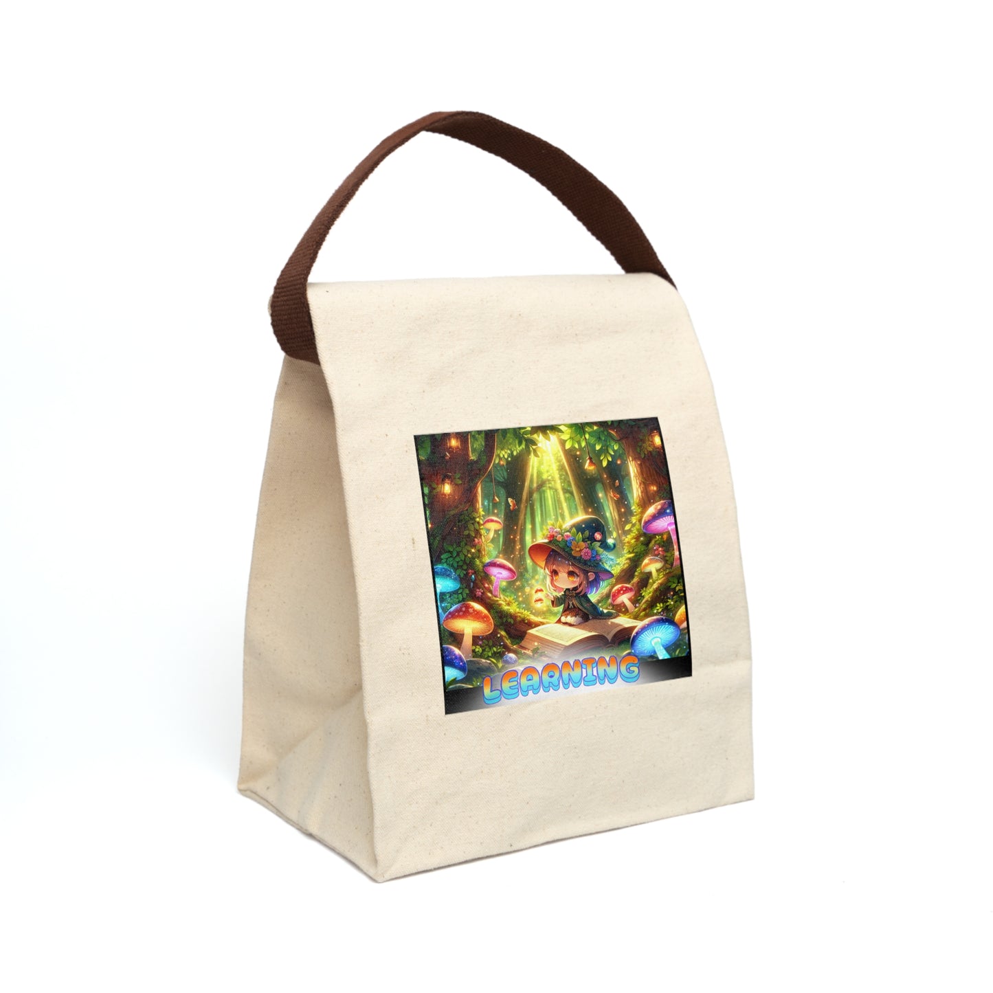 Beautiful Canvas Chibli Lunch Bag - 'LEARNING' by Cheshire Moon T-Shirts and Designs
