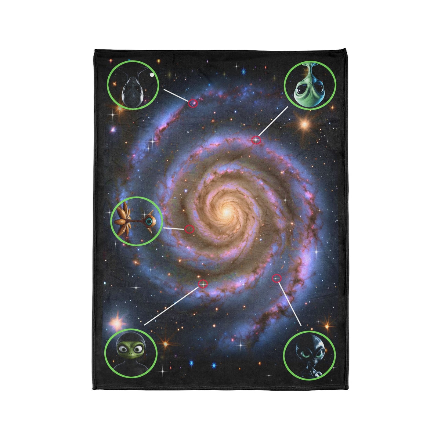 "ALIEN NEIGHBORHOOD" Blanket: Your Guide to the Galactic Block by Cheshire Moon T-Shirts and Designs Blanket
