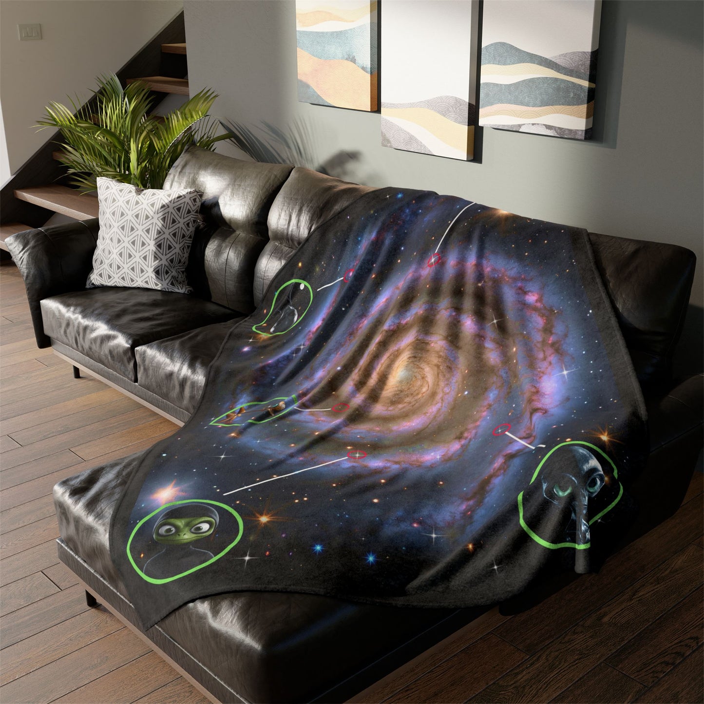 "ALIEN NEIGHBORHOOD" Blanket: Your Guide to the Galactic Block by Cheshire Moon T-Shirts and Designs Blanket