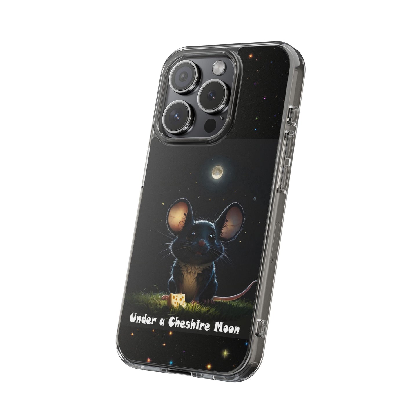 Adorable Phone Case 'Under A Cheshire Moon' Design, Mouse Phone Cover, Unique Gift for animal Lovers, Trendy Cute
