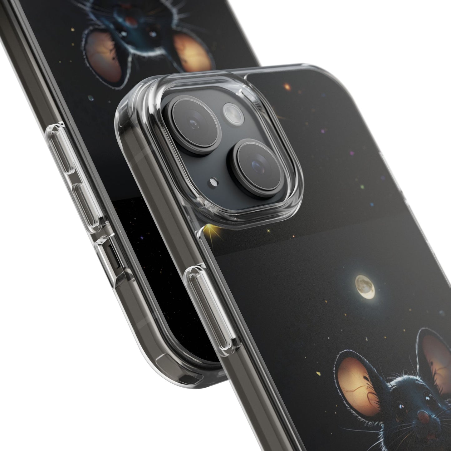 Adorable Phone Case 'Under A Cheshire Moon' Design, Mouse Phone Cover, Unique Gift for animal Lovers, Trendy Cute