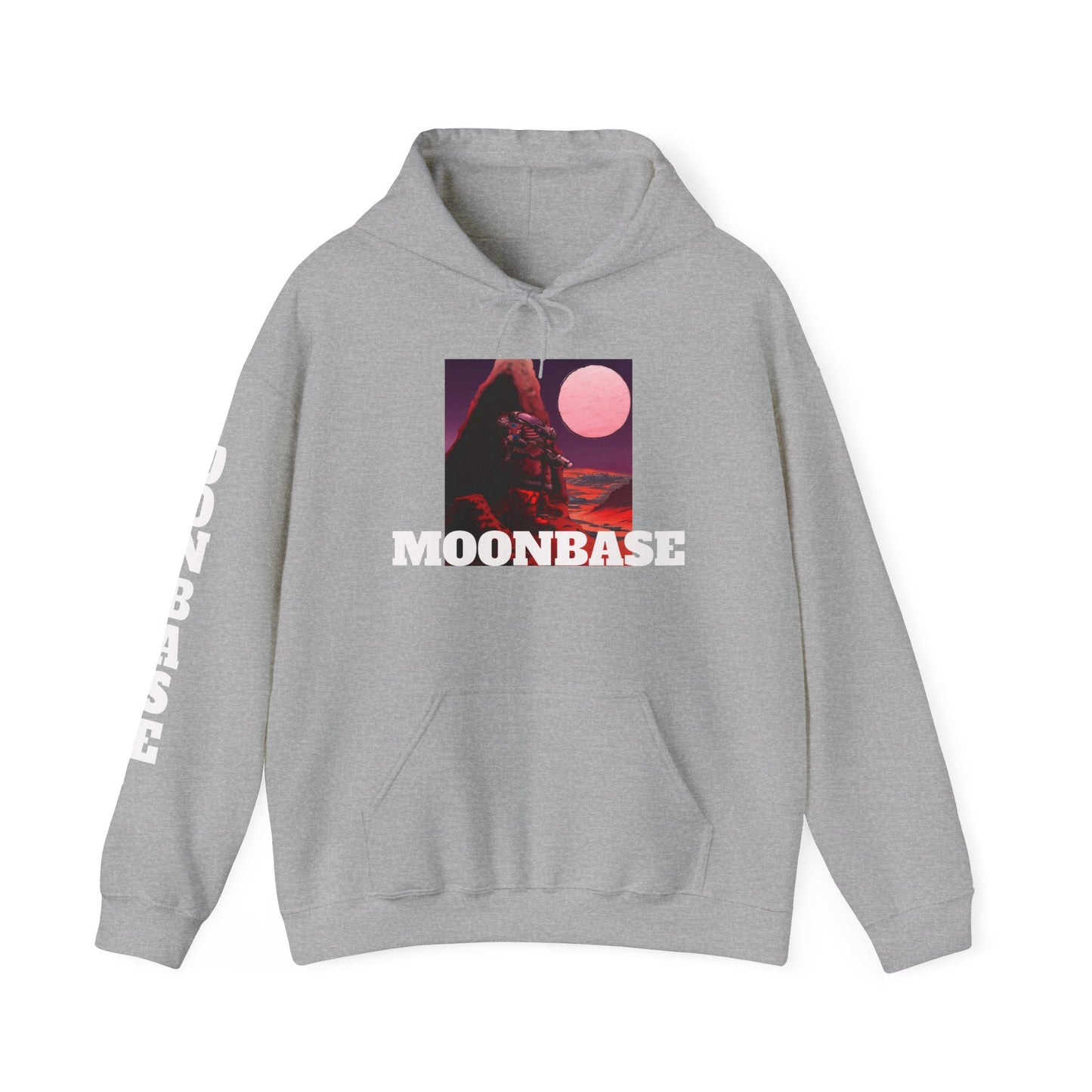 Science Fiction Hoodie - MOON BASE Space Colonist Heavy Blend™ hoodie by Cheshire Moon T-Shirts and Designs