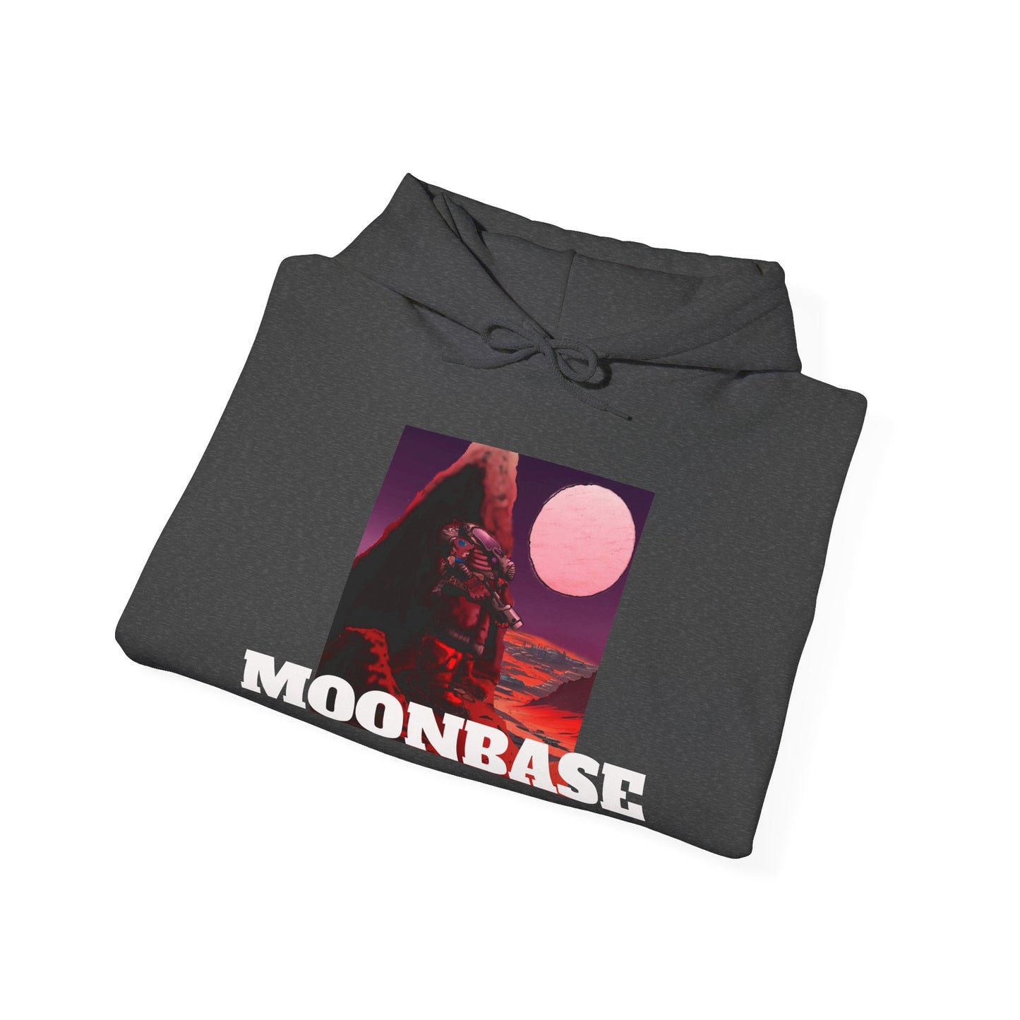 Science Fiction Hoodie - MOON BASE Space Colonist Heavy Blend™ hoodie by Cheshire Moon T-Shirts and Designs