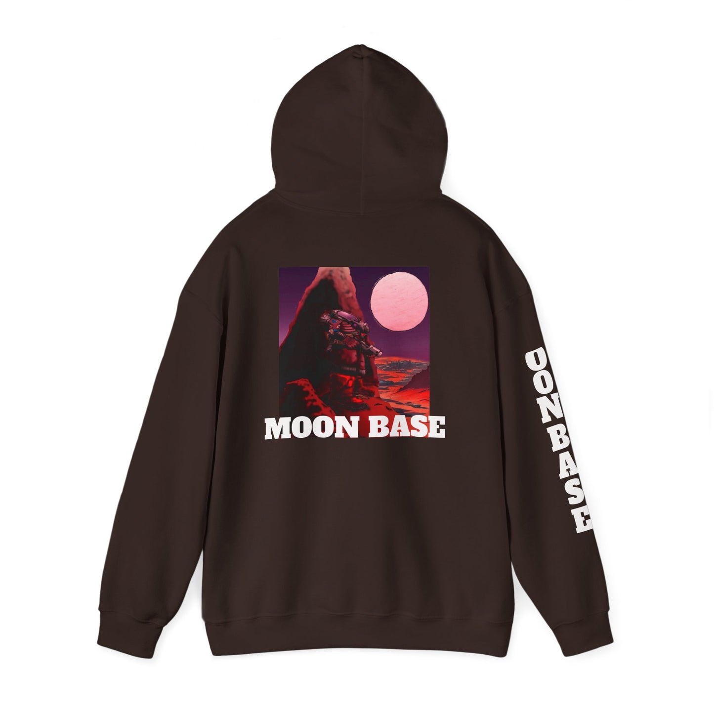 Science Fiction Hoodie - MOON BASE Space Colonist Heavy Blend™ hoodie by Cheshire Moon T-Shirts and Designs