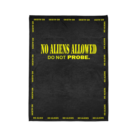Alien Invasion Defense: "No Aliens Allowed" Blanket - Soft, Protective, and Hilariously Effective Against Extraterrestrials! by Cheshire Moon T-Shirts and Designs
