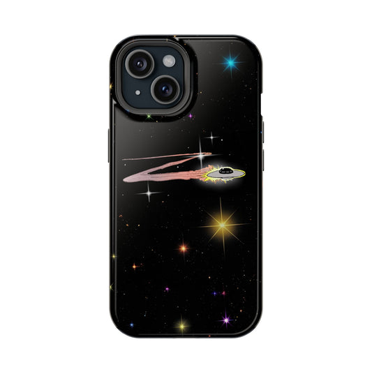'Flying Saucer' Resistant Phone Case, Galaxy Space Design, Perfect Gift for Sci-Fi Lovers, Unique Phone Protector, Starry Night