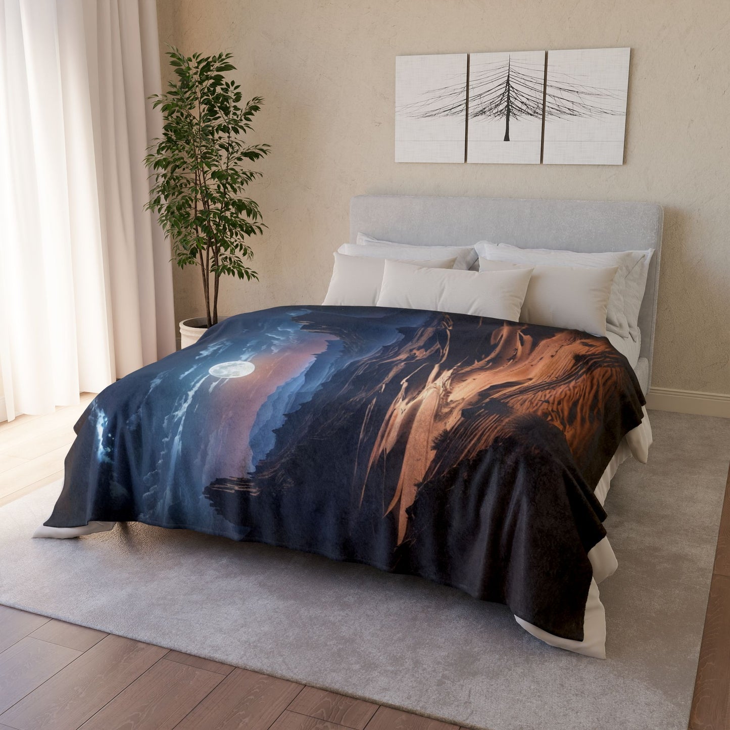 Valley Cozy Blanket - Beautiful Fantasy Home Decor for Dreamers  by Cheshire Moon T-Shirts and Designs Blanket