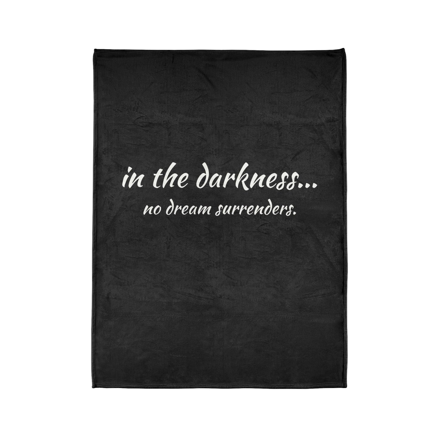 No Dream Surrenders" Cozy Blanket - Inspirational Fantasy Blanket by Cheshire Moon T-Shirts and Designs