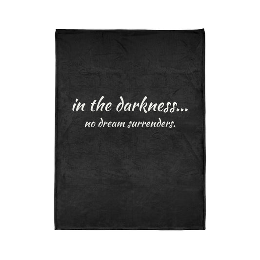No Dream Surrenders" Cozy Blanket - Inspirational Fantasy Blanket by Cheshire Moon T-Shirts and Designs